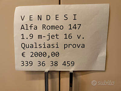Vendesi Alfa Romeo 147