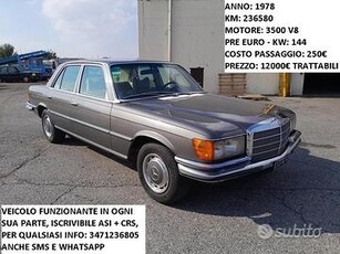 Mercedes W116 350SE V8 Manuale ASI 1978