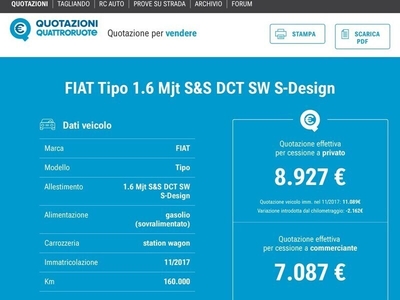 Usato 2017 Fiat Tipo 1.6 Diesel 120 CV (9.000 €)