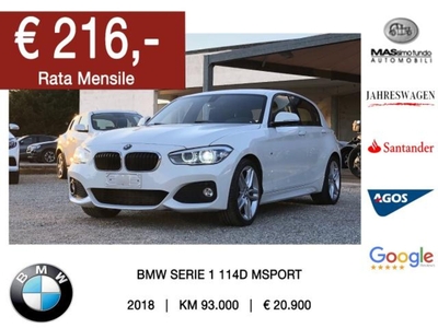 BMW Serie 1 5p. 114d 5p. Msport usato