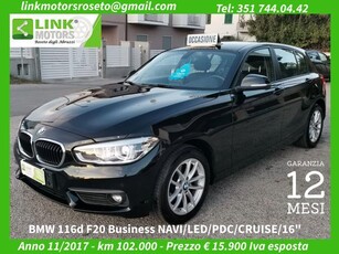 BMW 116 d 5p. Business -NAVI/LED/PDC/CRUISE -TAGLIANDI BMW Diesel