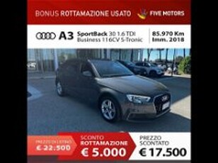 Audi A3 Sportback 1.6 TDI 116 CV S tronic Business del 2018 usata a Brindisi