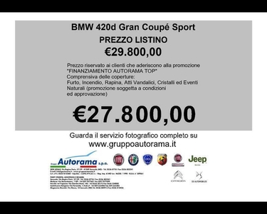 Usato 2018 BMW 420 Gran Coupé 2.0 Diesel 190 CV (27.800 €)