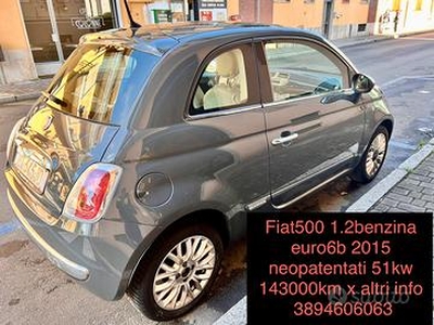 Fiat 500 neopat 2015 euro6b 1.2 benz 51kw leggi bn