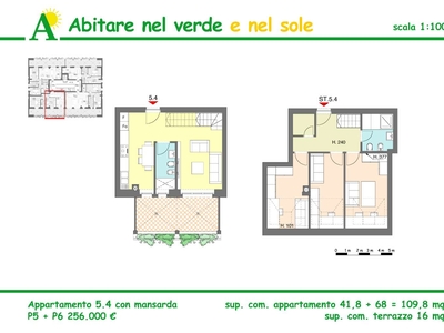 Attico - Mansarda in Vendita a Agrate Brianza via Vismara