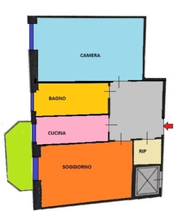 Bilocale in PIAZZA AGRIPPA, Milano, 1 bagno, giardino in comune, 63 m²