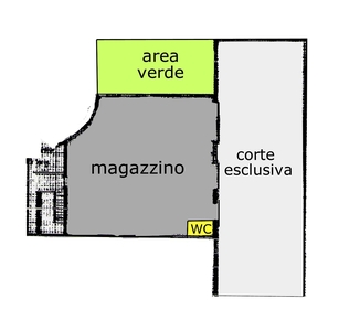 Savona, zona c.so Ricci magazzino di 100 mq. con annessa corte esclusiva di 120 mq