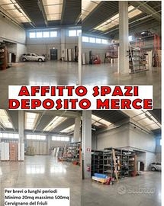 Affitto di spazi per deposito merci