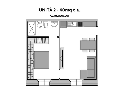 Bilocale in Vendita a Milano, 176'000€, 40 m²