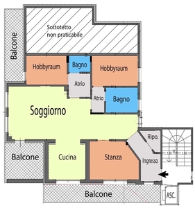 Quadrilocale in Via al boschetto, Bolzano, 2 bagni, garage, 130 m²