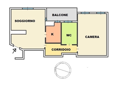 Bilocale in Vendita a Milano, 375'000€, 58 m²