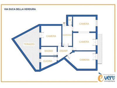Quadrilocale in Vendita a Palermo, 155'000€, 100 m²