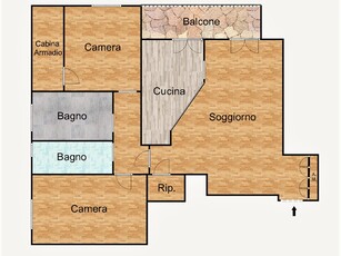 Trilocale in Vendita a Roma, 390'000€, 102 m²