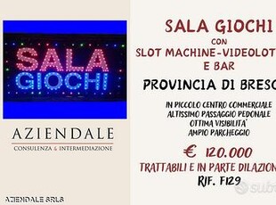 Sala giochi-slot e videolottery con bar