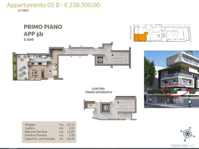 Monolocale a Bolzano, 53 m², classe energetica A in vendita