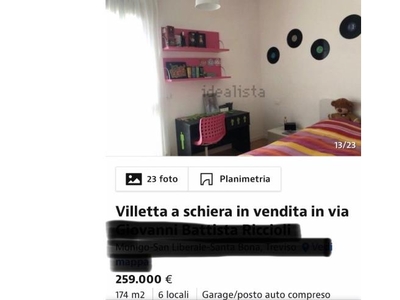 Villetta a schiera in vendita a Treviso, Zona Santa Bona