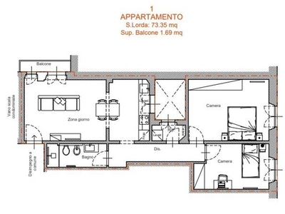 Trilocale in Vendita a Firenze, 438'000€, 80 m²