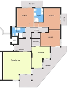 Quadrilocale in Via Luigi Cadorna, Bolzano, 2 bagni, garage, 170 m²