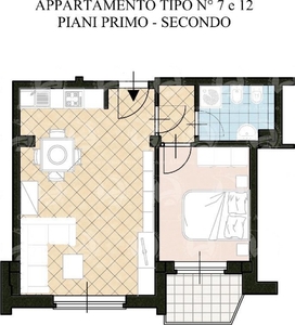 Bilocale a Diano Marina, 1 bagno, 40 m², 1° piano, ascensore