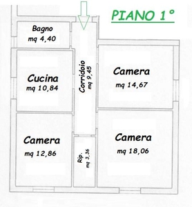 Quadrilocale a Grosseto, 1 bagno, 80 m², 1° piano, classe energetica G