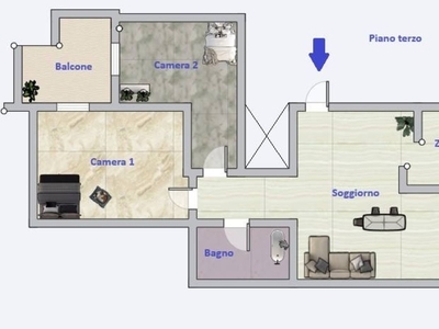 Quadrilocale in Ravel, Grosseto, 1 bagno, arredato, 71 m², 3° piano