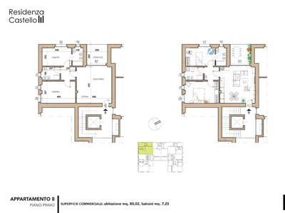 Trilocale in Via Castello, Cornate d'Adda, 2 bagni, con box, 80 m²