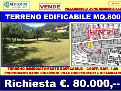 Terreno Residenziale in vendita a Villadossola via Carlo Pisacane, 58