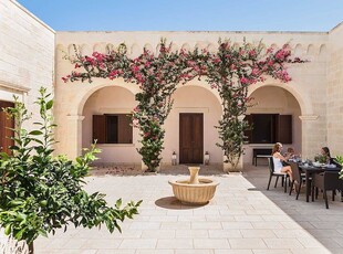 Masseria moderna immersa nell'oliveto.